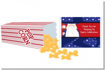 Wizard - Personalized Popcorn Wrapper Birthday Party Favors