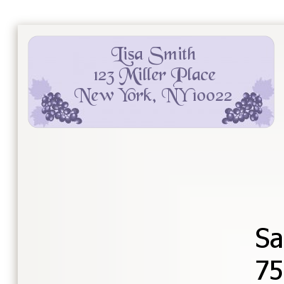 Vineyard Theme - Bridal Shower Return Address Labels